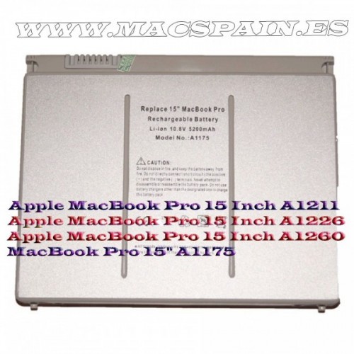 Batería para APPLE MacBook Pro 15" A1175-A1150-A1211-A1226-A1260