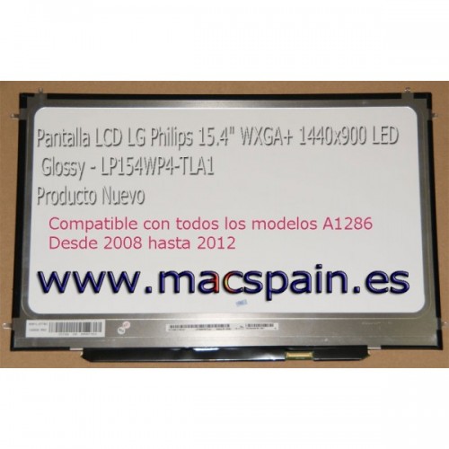 Pantalla LED LP154WP4-TLA1 MacBook Pro A1286 año 2008 hasta 2012