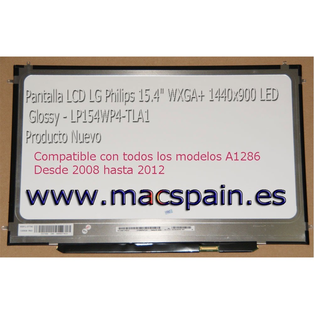 Pantalla LED LP154WP4-TLA1 MacBook Pro A1286 año 2008 hasta 2012